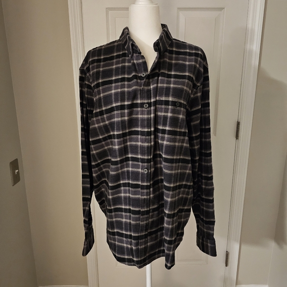 Express Other - Express Men's Black/Gray Plaid Shirt, Size XXL